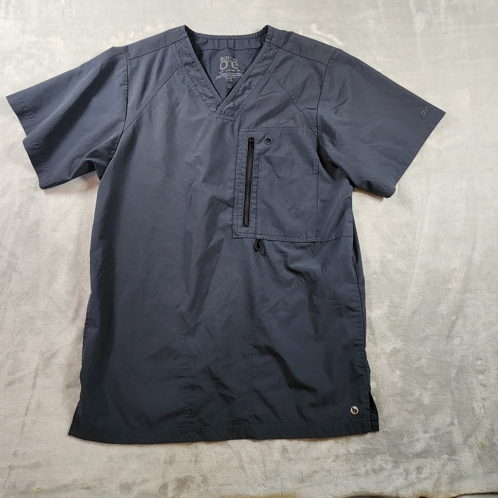 Scrub Top Barco One XS Navy‎ Women Polyester/Spandex Zippered Sleeve Pocket